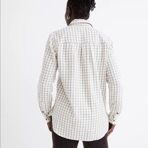Madewell Flannel Classic Ex-Boyfriend Shirt in Windowpane XS New